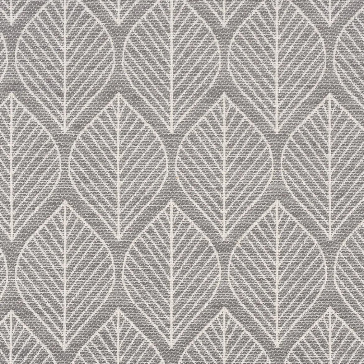 Dekostoff Jacquard Doubleface Premium Leaf Retro Scandi Blätter grau hellbeige 1,4m Breite