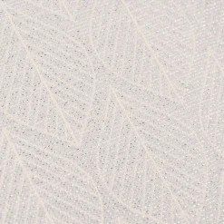 Dekostoff Jacquard Doubleface Premium Metallic Leaf Retro Scandi Blätter silber beige 1,4m Breite
