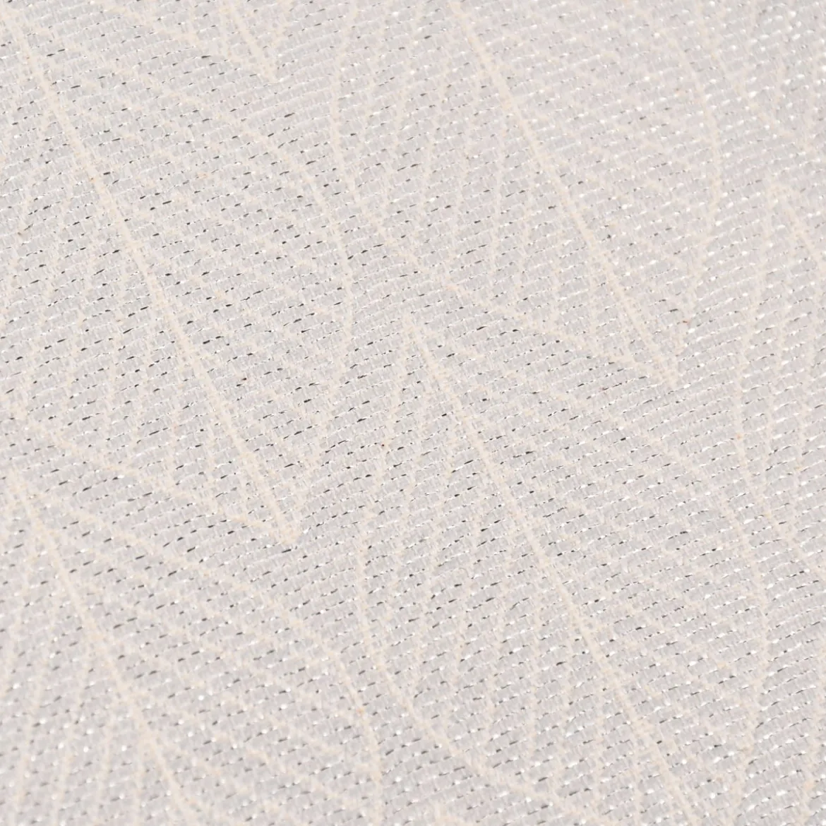 Dekostoff Jacquard Doubleface Premium Metallic Leaf Retro Scandi Blätter silber beige 1,4m Breite