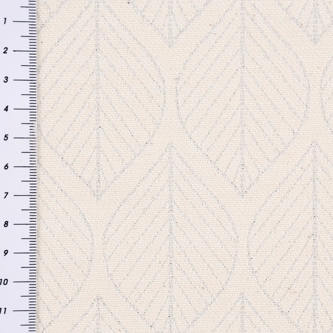 Dekostoff Jacquard Doubleface Premium Metallic Leaf Retro Scandi Blätter silber beige 1,4m Breite