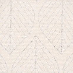 Dekostoff Jacquard Doubleface Premium Metallic Leaf Retro Scandi Blätter silber beige 1,4m Breite