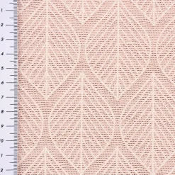 Dekostoff Jacquard Doubleface Premium Metallic Leaf Retro Scandi Blätter rosa beige 1,4m Breite