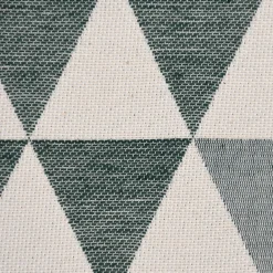 Dekostoff Jacquard Doubleface Premium Triangel Retro Scandi grün hellbeige 1,4m Breite