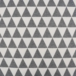 Dekostoff Jacquard Doubleface Premium Triangel Retro Scandi blau hellbeige 1,4m Breite