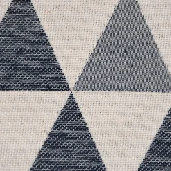 Dekostoff Jacquard Doubleface Premium Triangel Retro Scandi blau hellbeige 1,4m Breite