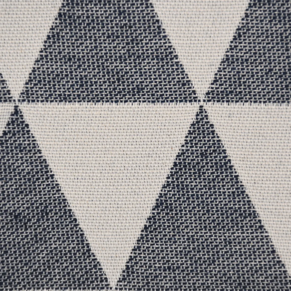 Dekostoff Jacquard Doubleface Premium Triangel Retro Scandi blau hellbeige 1,4m Breite