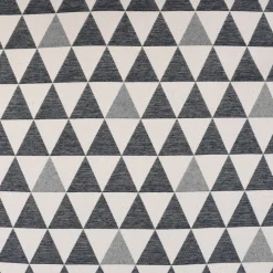 Dekostoff Jacquard Doubleface Premium Triangel Retro Scandi blau hellbeige 1,4m Breite