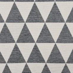 Dekostoff Jacquard Doubleface Premium Triangel Retro Scandi blau hellbeige 1,4m Breite