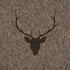 Dekostoff Jacquard Gardinenstoff Landhausstoff Wendestoff Hirschkopf mit Geweih braun 1,40m Breite