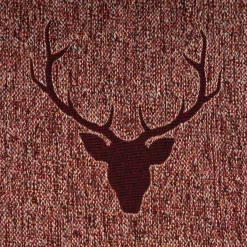 Dekostoff Jacquard Gardinenstoff Landhausstoff Wendestoff Hirschkopf mit Geweih rotbraun 1,40m Breite