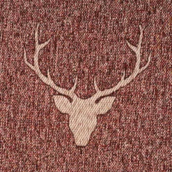 Dekostoff Jacquard Gardinenstoff Landhausstoff Wendestoff Hirschkopf mit Geweih rotbraun 1,40m Breite