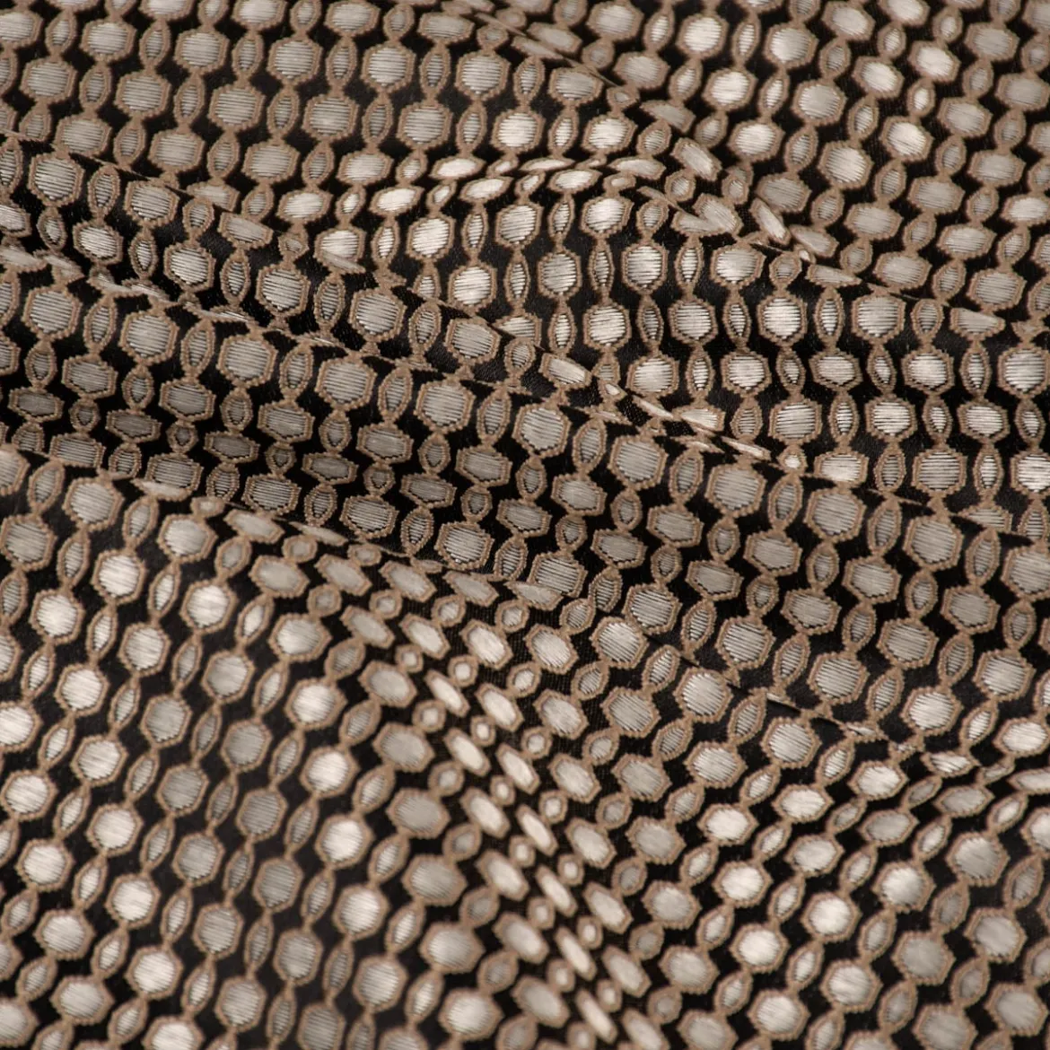 Dekostoff Jacquard Grafikdessin abstrakt schwarz beige 137cm Breite