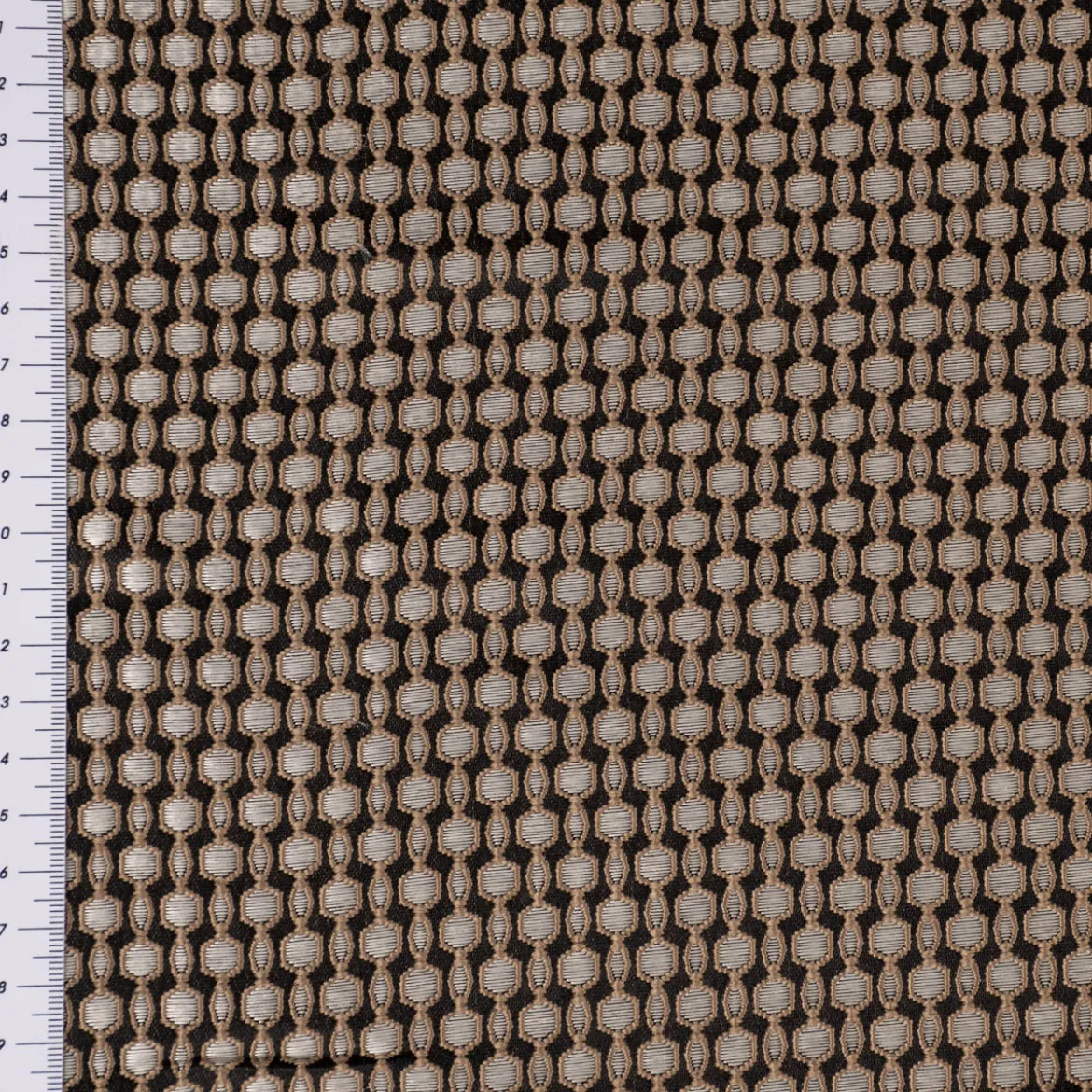 Dekostoff Jacquard Grafikdessin abstrakt schwarz beige 137cm Breite
