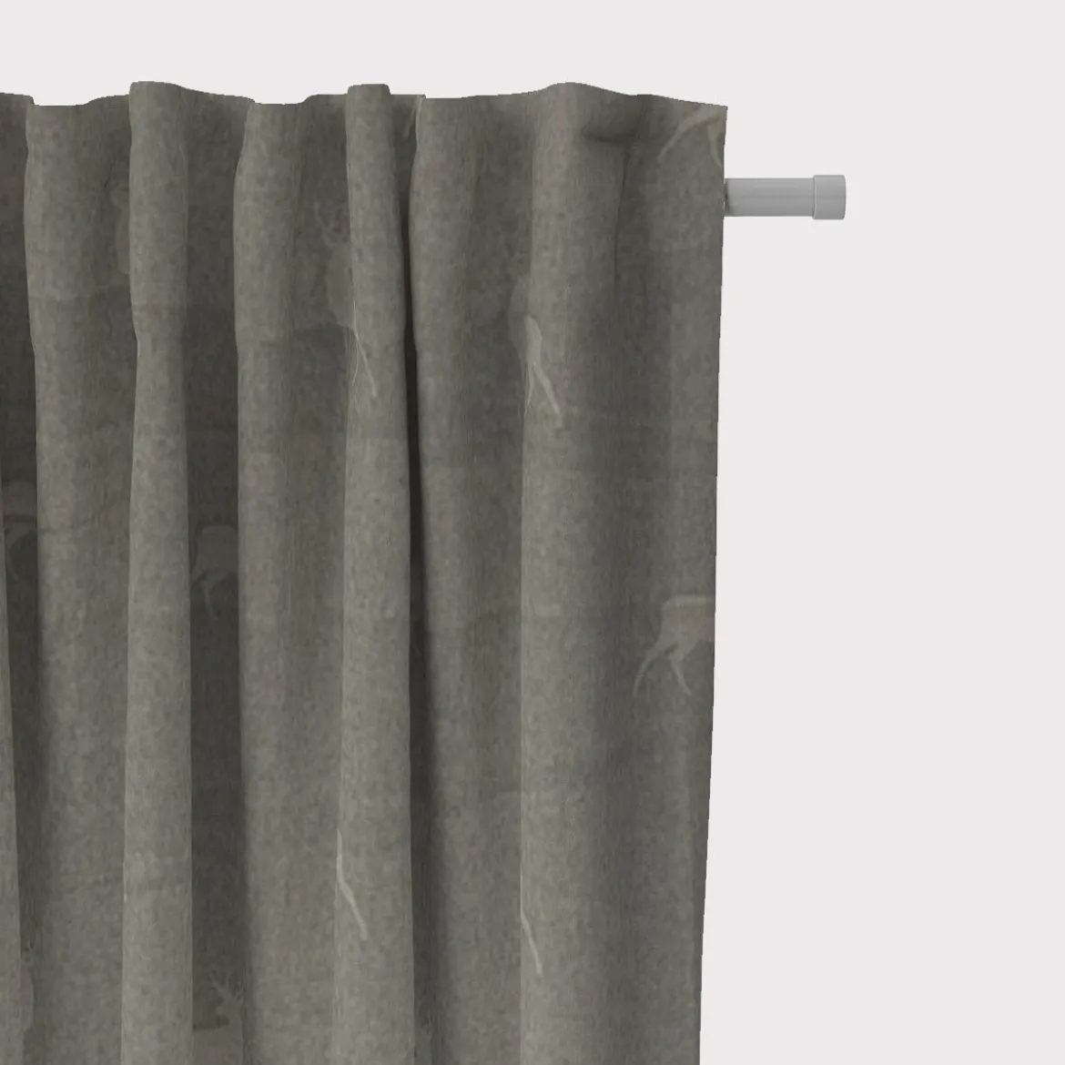 Dekostoff Jacquard Landhausstoff Wendestoff Hirsche beige braun türkis 1,40m Breite