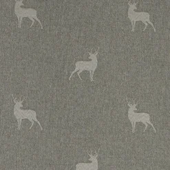 Dekostoff Jacquard Landhausstoff Wendestoff Hirsche beige braun türkis 1,40m Breite