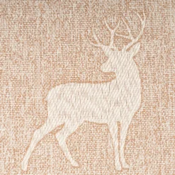 Dekostoff Jacquard Landhausstoff Wendestoff Hirsche beige 1,40m Breite