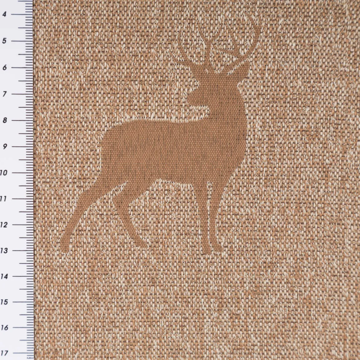 Dekostoff Jacquard Landhausstoff Wendestoff Hirsche braun 1,40m Breite