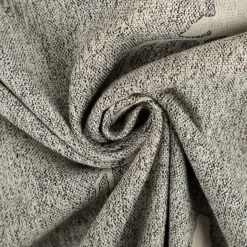 Dekostoff Jacquard Landhausstoff Wendestoff Hirschkopf mit Geweih Grau Beige meliert 1,40m Breite