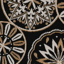 Dekostoff Jacquard Metallic Mandala Deco Luxury Mandalas schwarz gold ecru 1,4m Breite