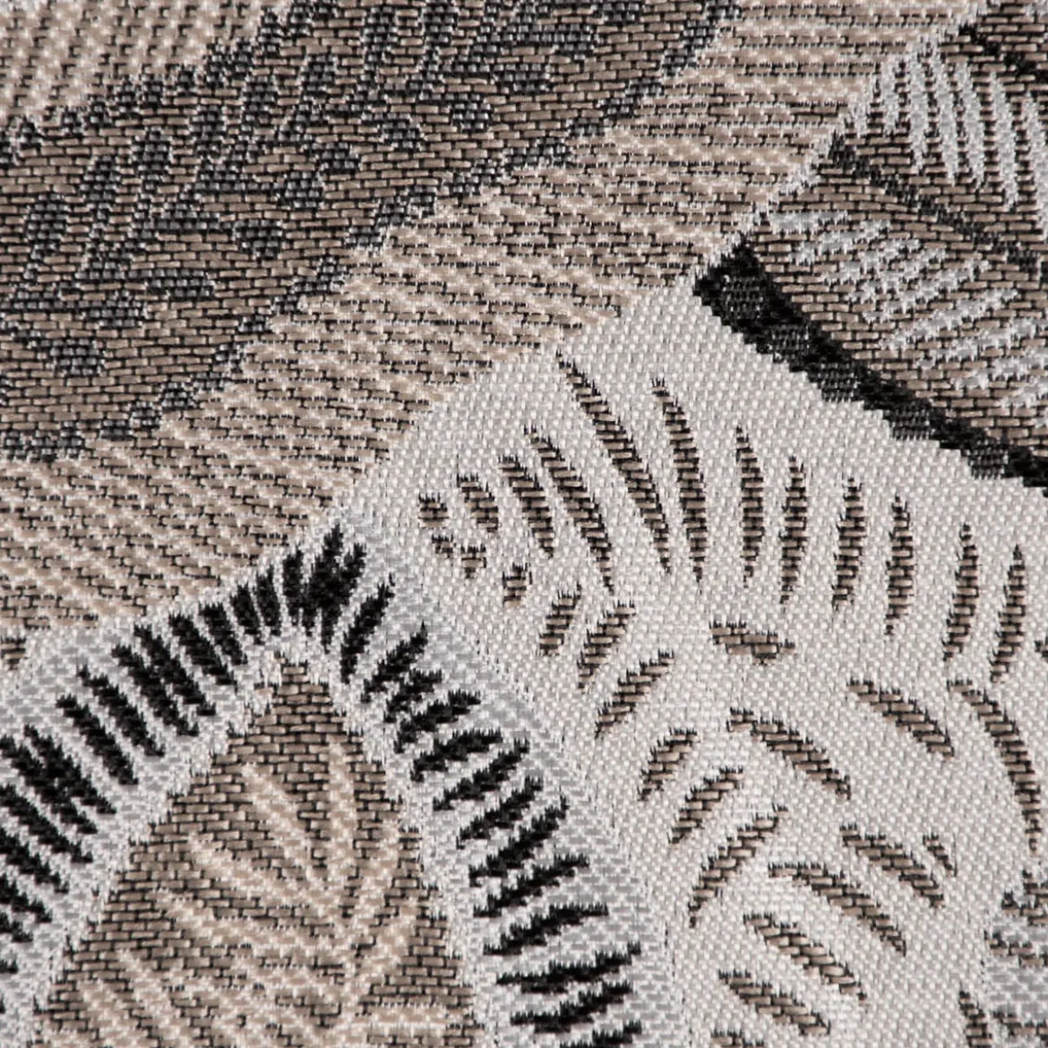 Dekostoff Jacquard Metallic Botanic Arty Blätter silber grau 1,4m Breite