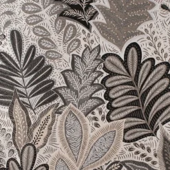 Dekostoff Jacquard Metallic Botanic Arty Blätter silber grau 1,4m Breite