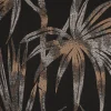 Dekostoff Jacquard Palmenblätter schwarz beige 137cm Breite