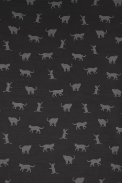 Dekostoff Jacquard Plaidstoff Wendestoff Cats Cosy Katzen grau 1,40m Breite