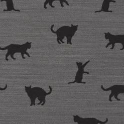 Dekostoff Jacquard Plaidstoff Wendestoff Cats Cosy Katzen grau 1,40m Breite