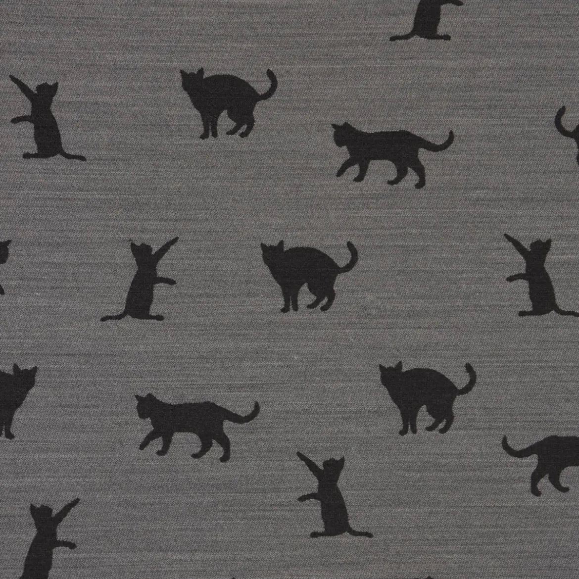 Dekostoff Jacquard Plaidstoff Wendestoff Cats Cosy Katzen grau 1,40m Breite