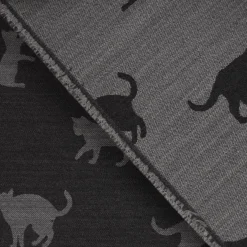 Dekostoff Jacquard Plaidstoff Wendestoff Cats Cosy Katzen grau 1,40m Breite