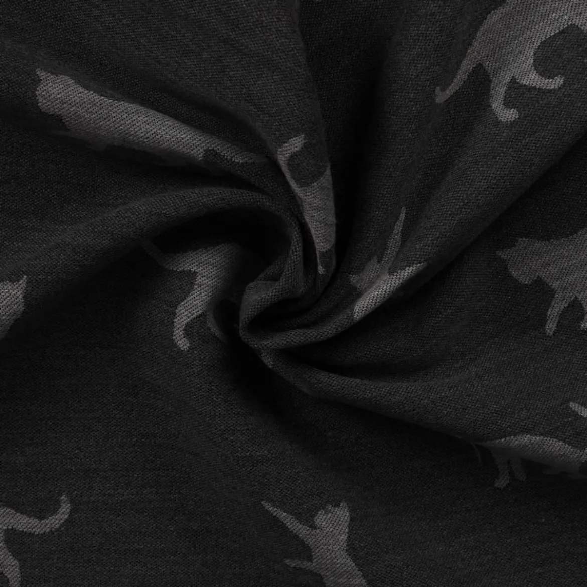 Dekostoff Jacquard Plaidstoff Wendestoff Cats Cosy Katzen grau 1,40m Breite