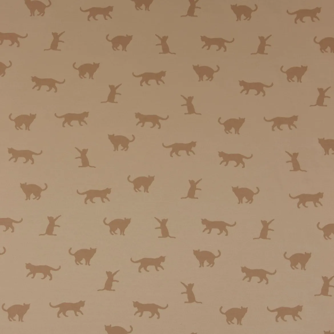 Dekostoff Jacquard Plaidstoff Wendestoff Cats Cosy Katzen sand beige 1,40m Breite