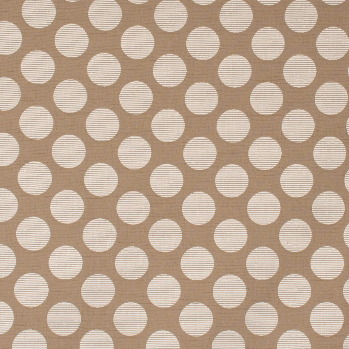 Dekostoff Jacquard Polsterstoff Pia Stone Kreise beige 1,45m Breite