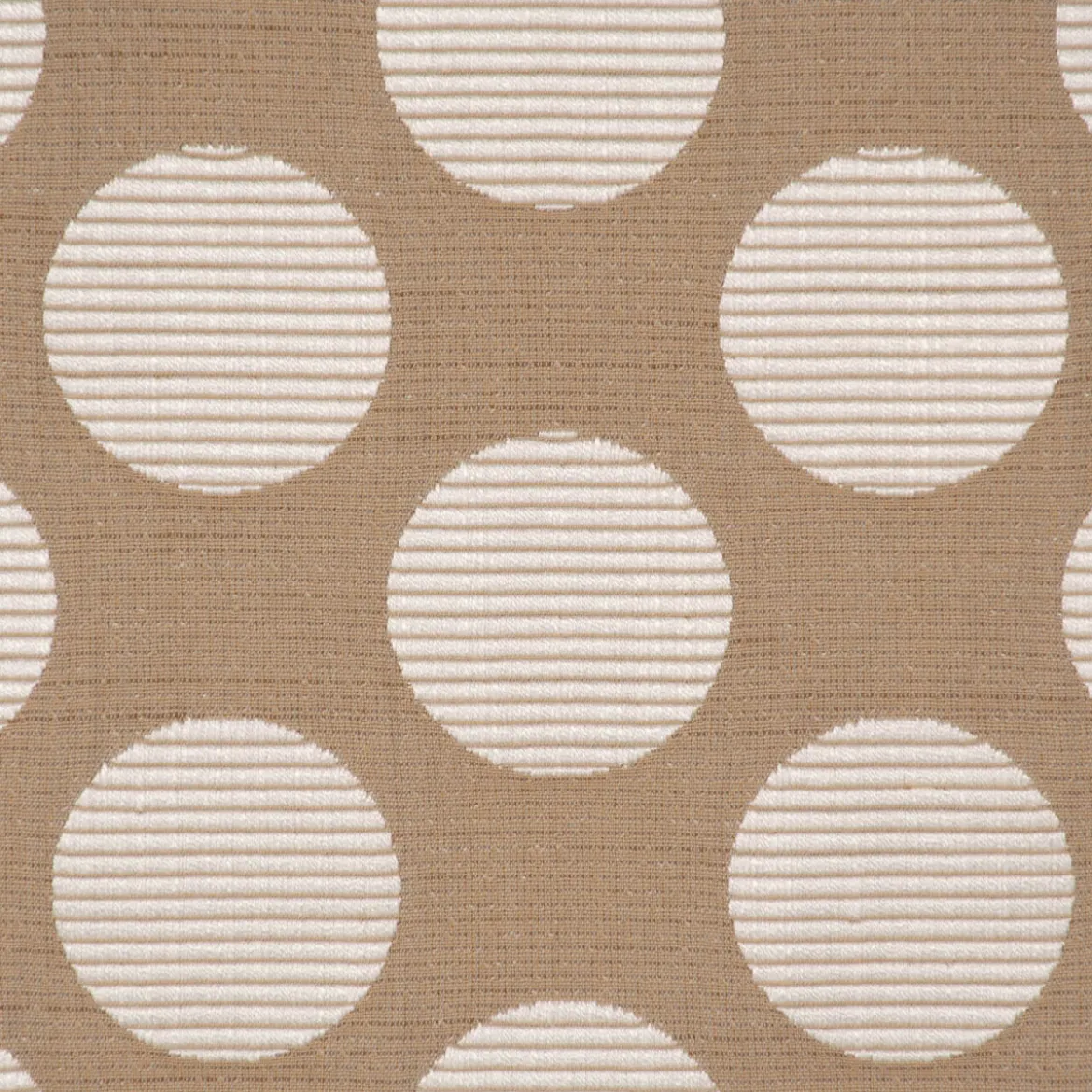 Dekostoff Jacquard Polsterstoff Pia Stone Kreise beige 1,45m Breite