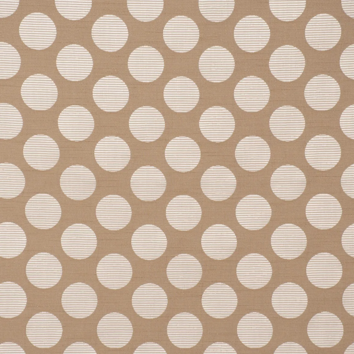 Dekostoff Jacquard Polsterstoff Pia Stone Kreise beige 1,45m Breite