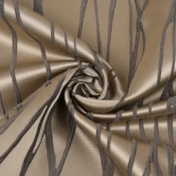 Dekostoff Jacquard Vorhangstoff Serenade 3D-Linien grau taupe 145cm Breite