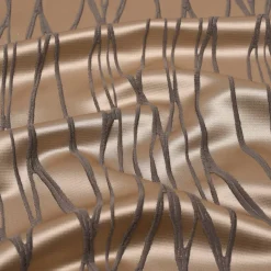 Dekostoff Jacquard Vorhangstoff Serenade 3D-Linien grau taupe 145cm Breite