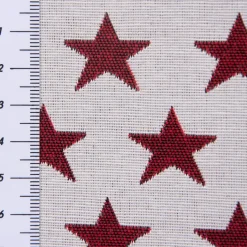Dekostoff Jacquard Wendestoff Weihnachten beidseitig Sterne weiß rot 1,4m Breite