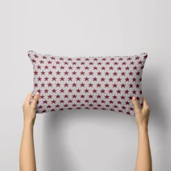 Dekostoff Jacquard Wendestoff Weihnachten beidseitig Sterne weiß rot 1,4m Breite