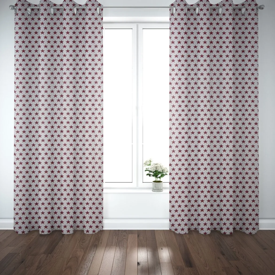 Dekostoff Jacquard Wendestoff Weihnachten beidseitig Sterne weiß rot 1,4m Breite