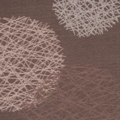 Dekostoff Jacquard Wendestoff Satinlook Kreise beidseitig beige rosenholz 1,40m Breite