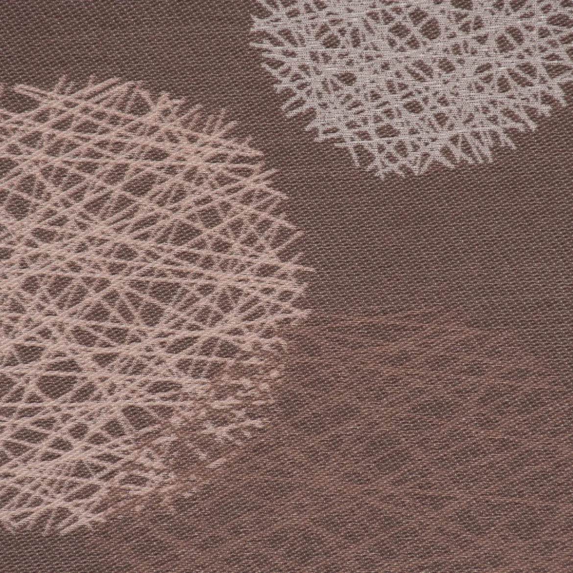 Dekostoff Jacquard Wendestoff Satinlook Kreise beidseitig beige rosenholz 1,40m Breite
