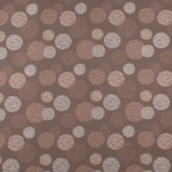 Dekostoff Jacquard Wendestoff Satinlook Kreise beidseitig beige rosenholz 1,40m Breite