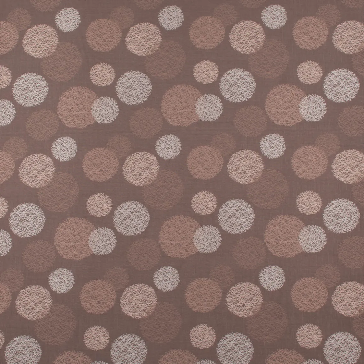 Dekostoff Jacquard Wendestoff Satinlook Kreise beidseitig beige rosenholz 1,40m Breite