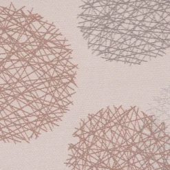 Dekostoff Jacquard Wendestoff Satinlook Kreise beidseitig beige rosenholz 1,40m Breite