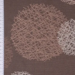 Dekostoff Jacquard Wendestoff Satinlook Kreise beidseitig beige rosenholz 1,40m Breite