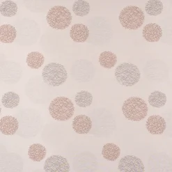 Dekostoff Jacquard Wendestoff Satinlook Kreise beidseitig beige rosenholz 1,40m Breite