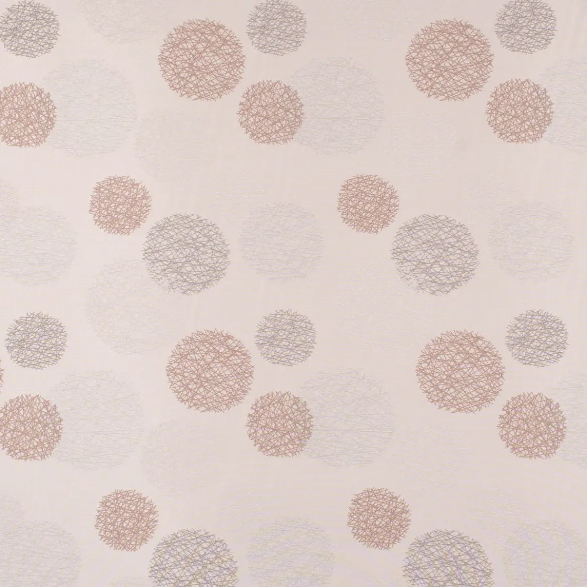 Dekostoff Jacquard Wendestoff Satinlook Kreise beidseitig beige rosenholz 1,40m Breite