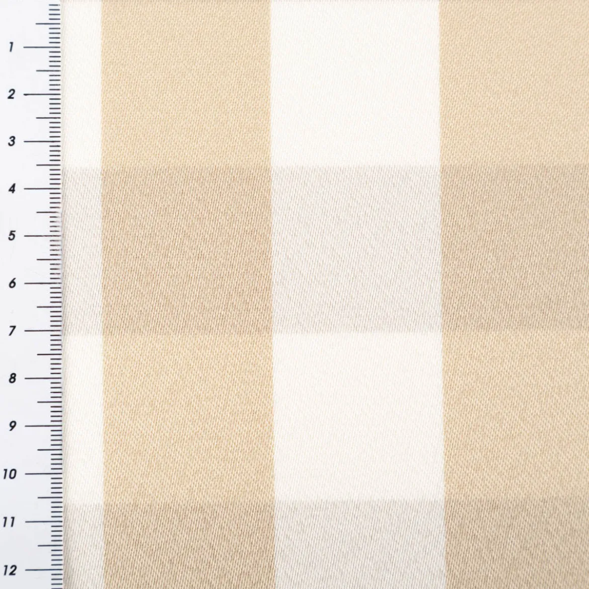 Dekostoff Karos beige weiß 140cm Breite