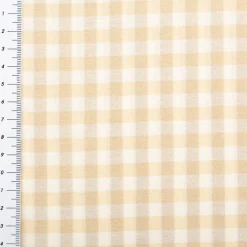 Dekostoff Karos klein beige weiß 140cm Breite